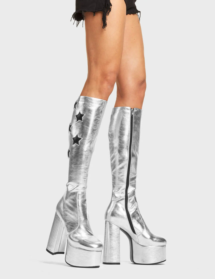 Lamoda Reflections Platform Knee High Boots