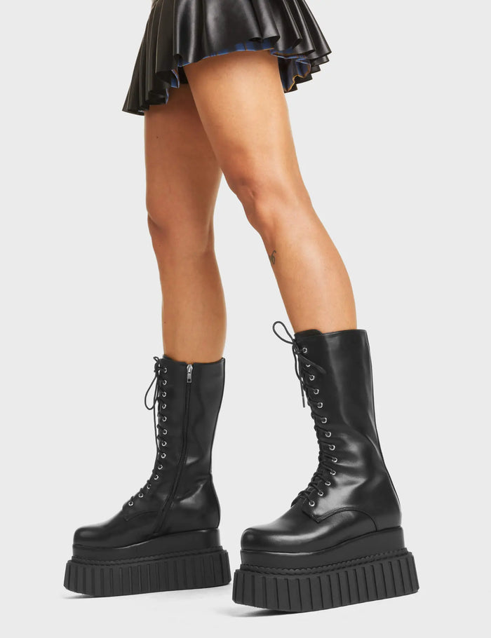 Lamoda Rock Out Chunky Creeper Calf Boots