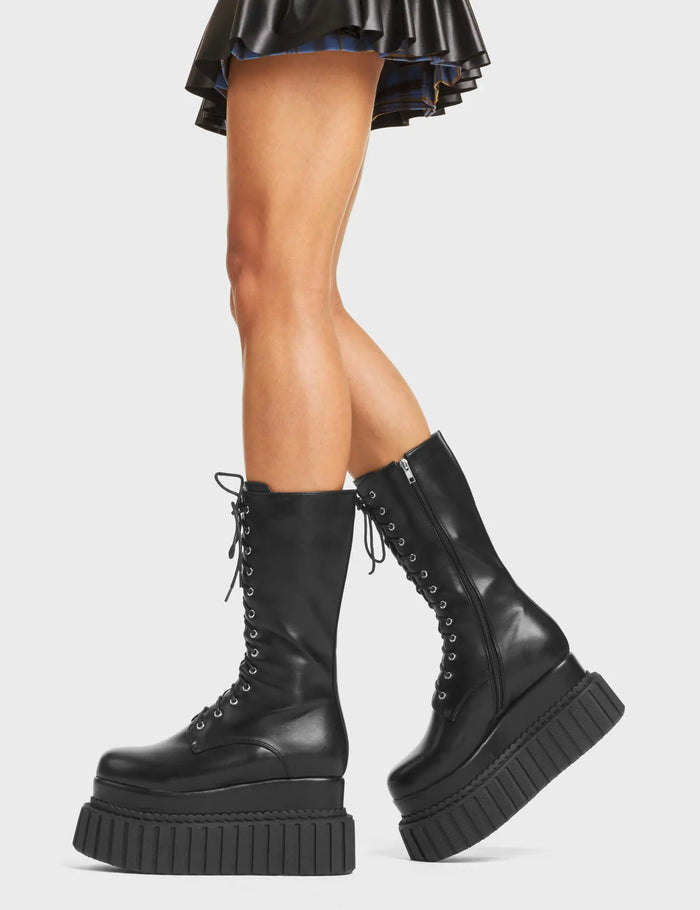 Lamoda Rock Out Chunky Creeper Calf Boots