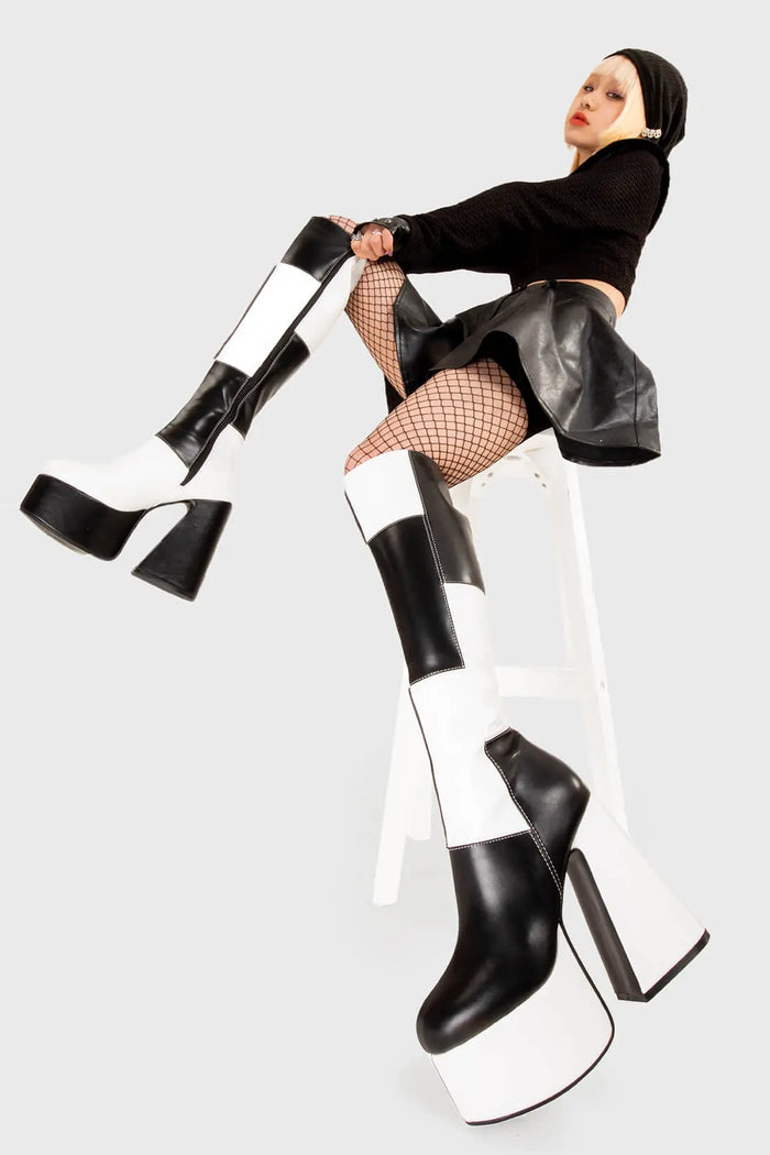 Lamoda Runway Platform Knee High Boots