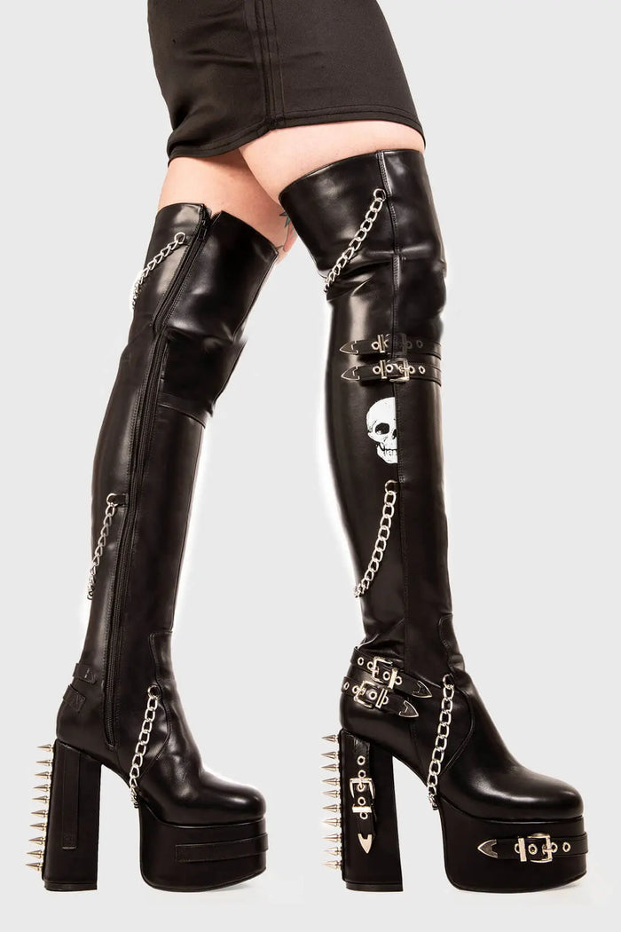 Lamoda Scream Wide Calf Platform Thigh High Boots