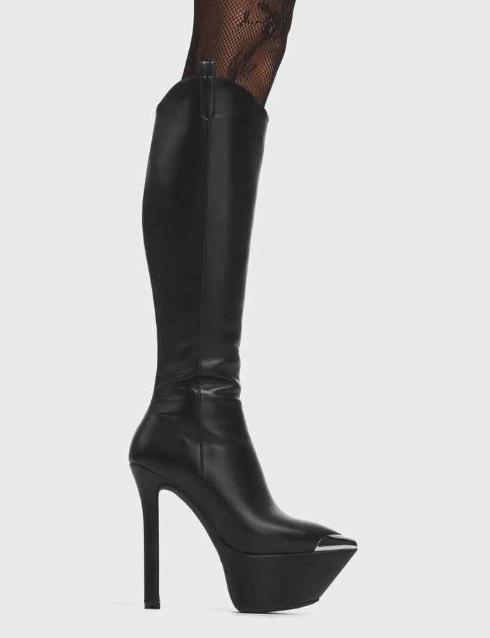 lamoda Seal My Fate Platform Knee High Boots