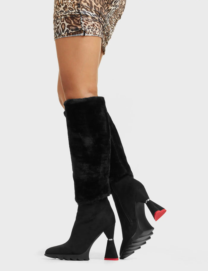 lamoda So Fur So Good Platform Knee High Boots