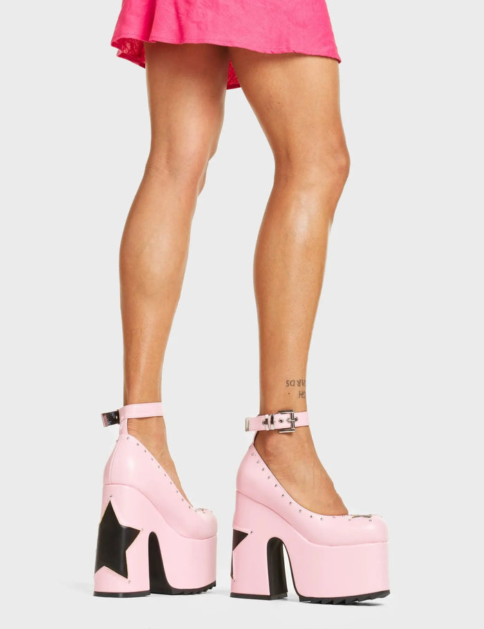 Lamoda Star Shine Chunky Platform Heels