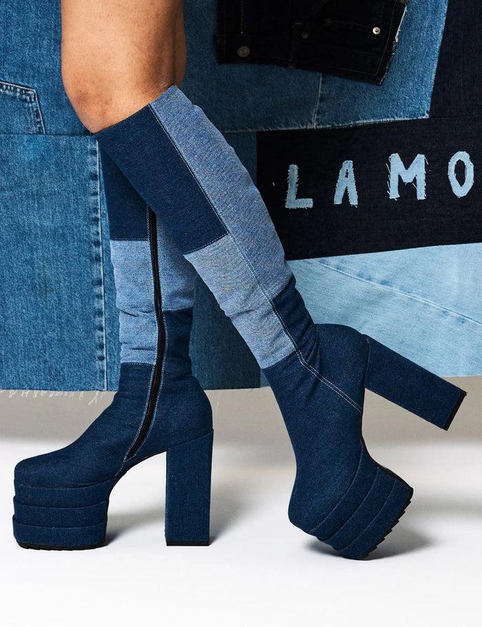 Lamoda Talk Of The Town Platform Knee High Boots