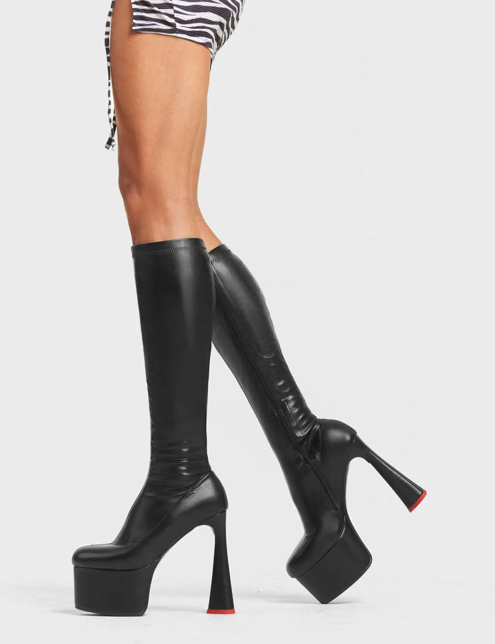 Lamoda Talk Platform Knee High Boots