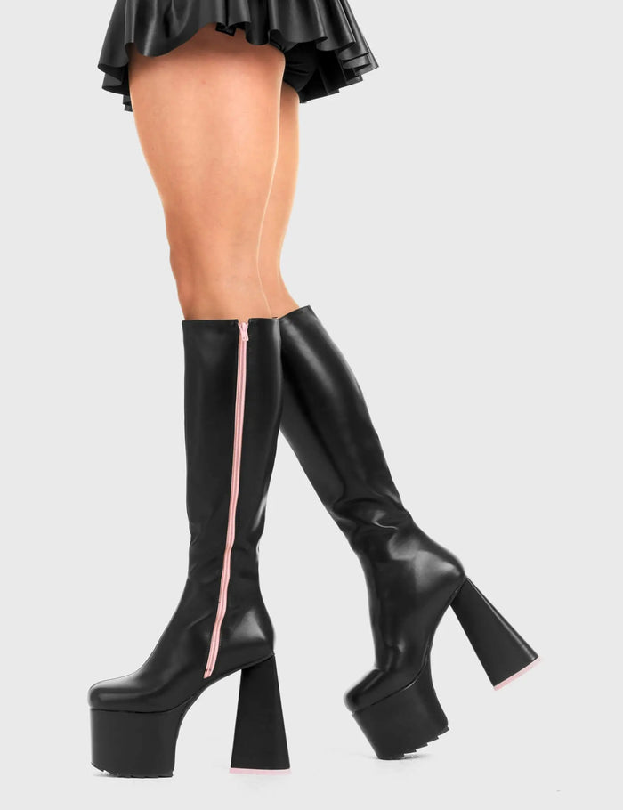 Lamoda Wide Eyed Platform Knee High Boots