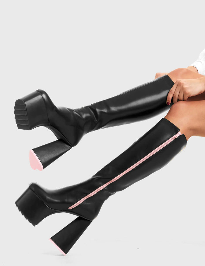 Lamoda Wide Eyed Platform Knee High Boots