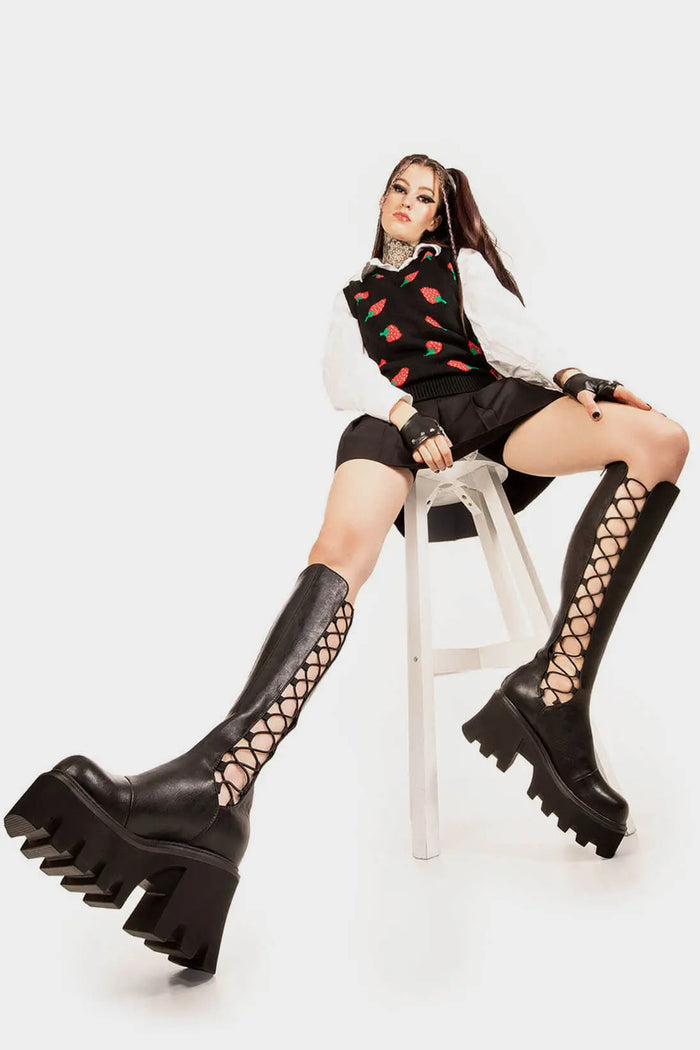 Lamoda MIsery Business Chunky Platform Knee High Boots