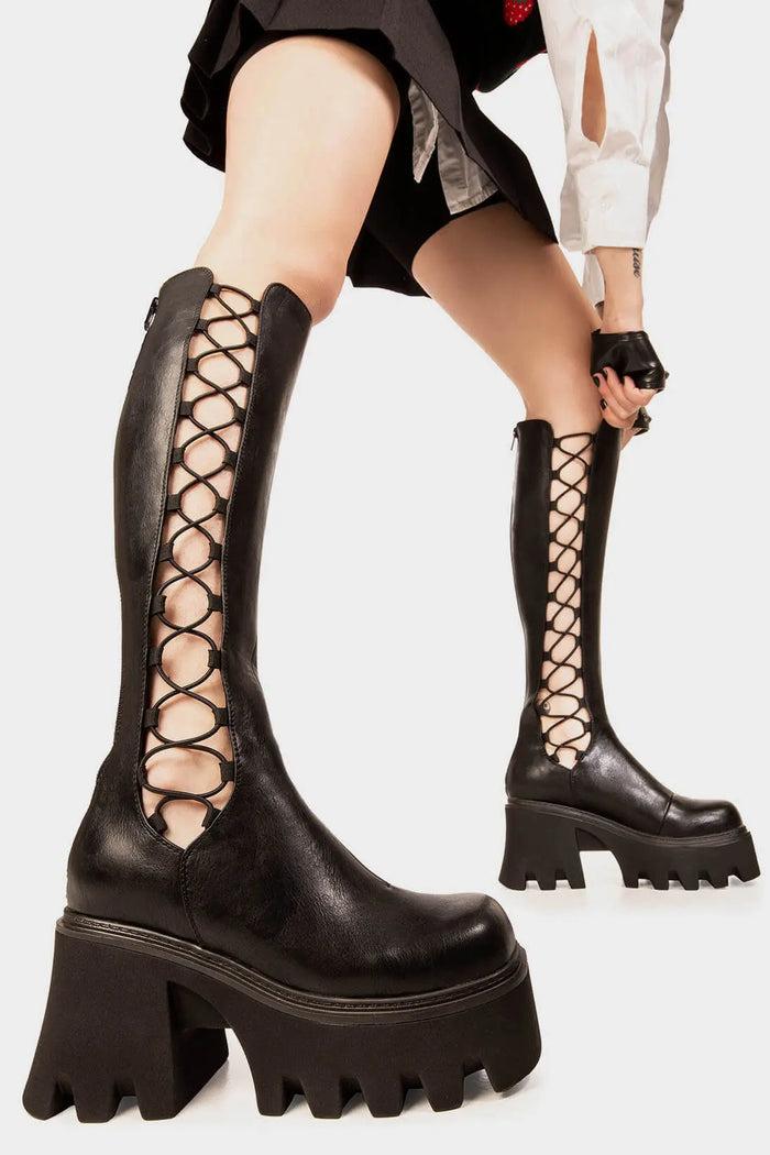lamoda MIsery Business Chunky Platform Knee High Boots