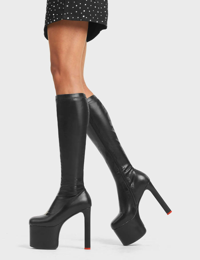 Lamoda Rockstar Girlfriend Platform Knee High Boots