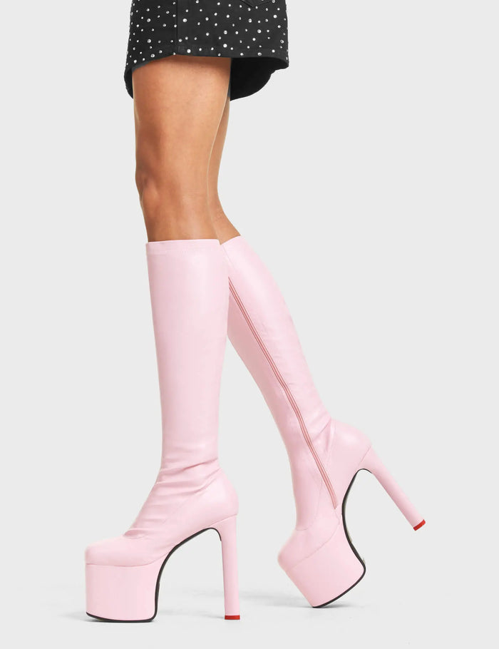 Lamoda Rockstar Girlfriend Platform Knee High Boots