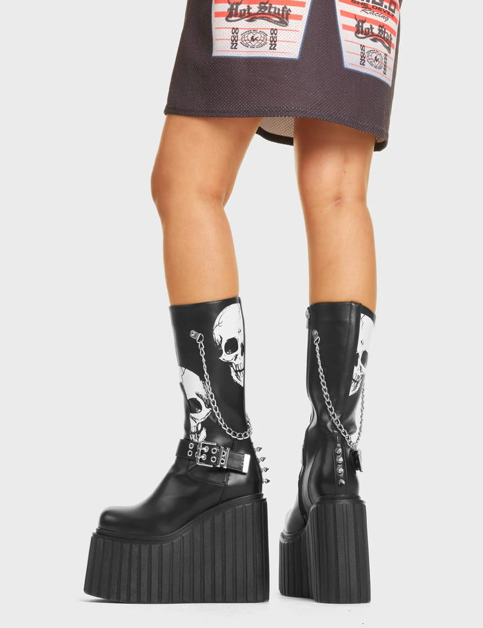 Lamoda Shivering Chunky Platform Creeper Calf Boots