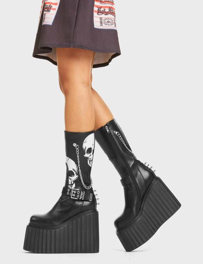 Lamoda Shivering Chunky Platform Creeper Calf Boots