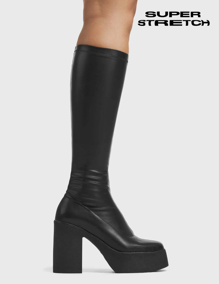 lamoda Slick Nicks Super Stretch Platform Knee High Boots