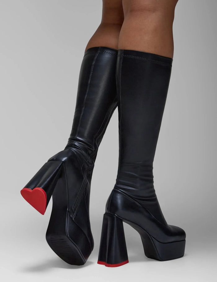 Lamoda Sweet Talker Super Stretch Platform Knee High Boots