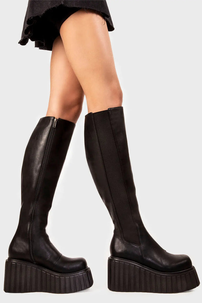 Lamoda Switching Up Chunky Creeper Platform Knee High Boots
