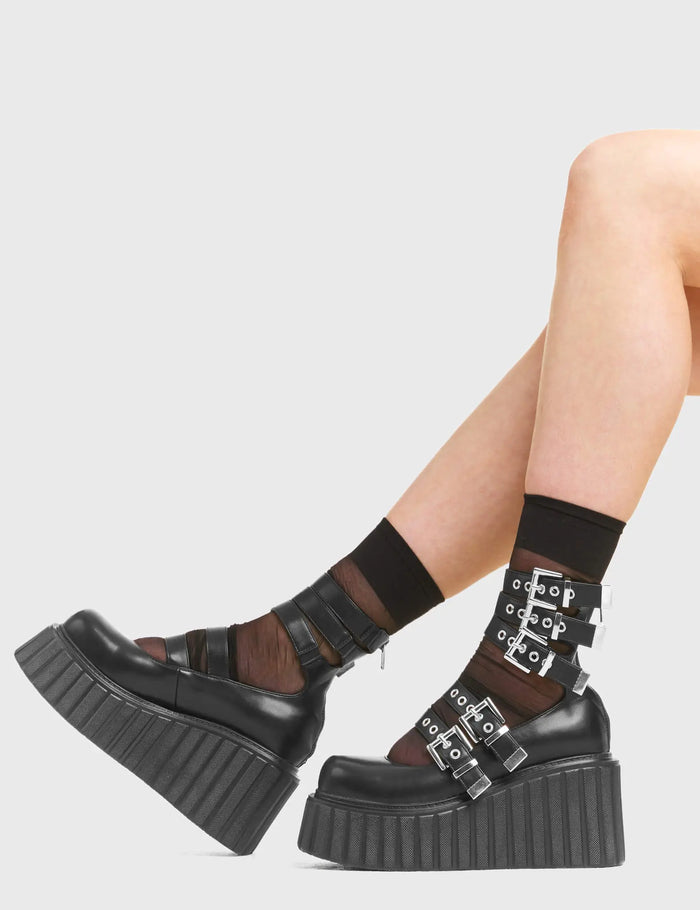 lamoda Under The Influence Chunky Platform Creeper Shoes