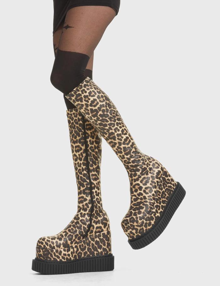Lamoda You're Wild Chunky Platform Creeper Knee High Boots