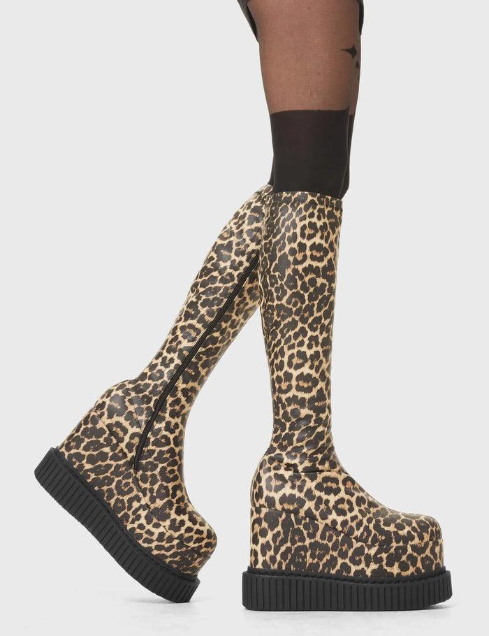 Lamoda You're Wild Chunky Platform Creeper Knee High Boots