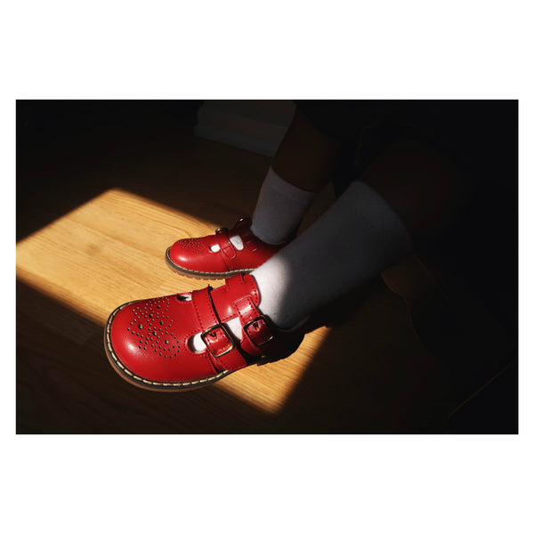 L'amour Beatrix English Double T-Strap Leather Mary Jane