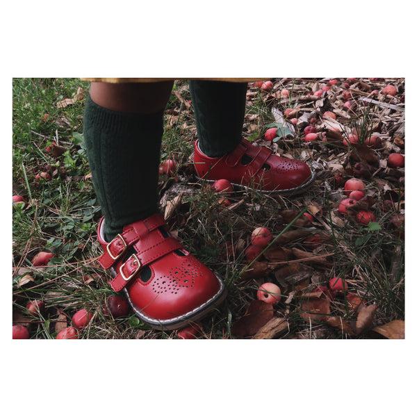 L'amour Beatrix English Double T-Strap Leather Mary Jane
