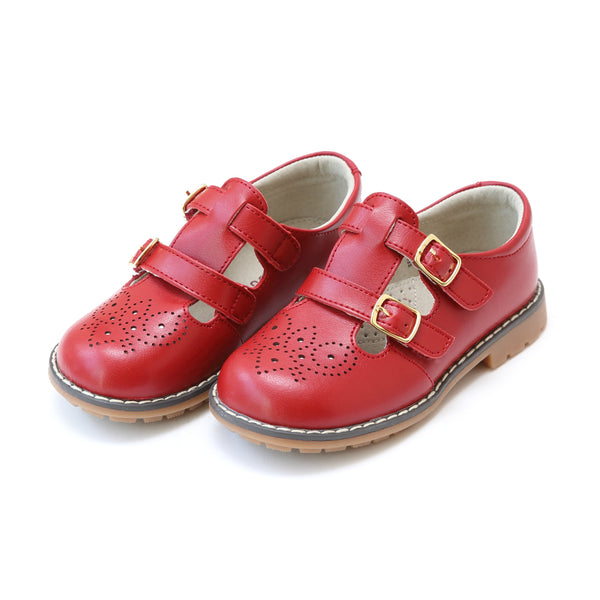 l'amour Beatrix English Double T-Strap Leather Mary Jane