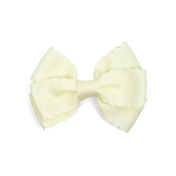 l'amour Grosgrain Scalloped Bow Hair Clip (Buttercream)