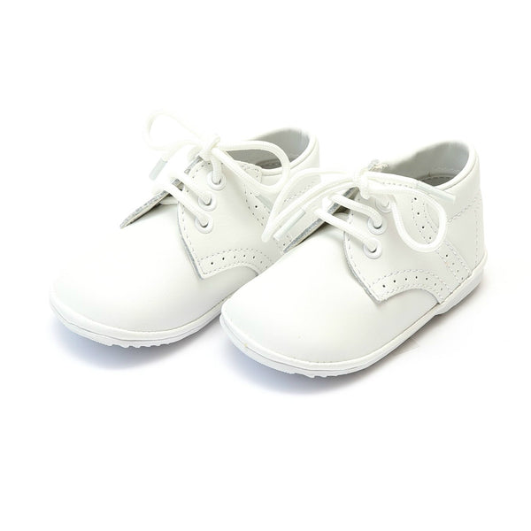 l'amour James Boy's White Leather Lace Up Shoe (Baby)