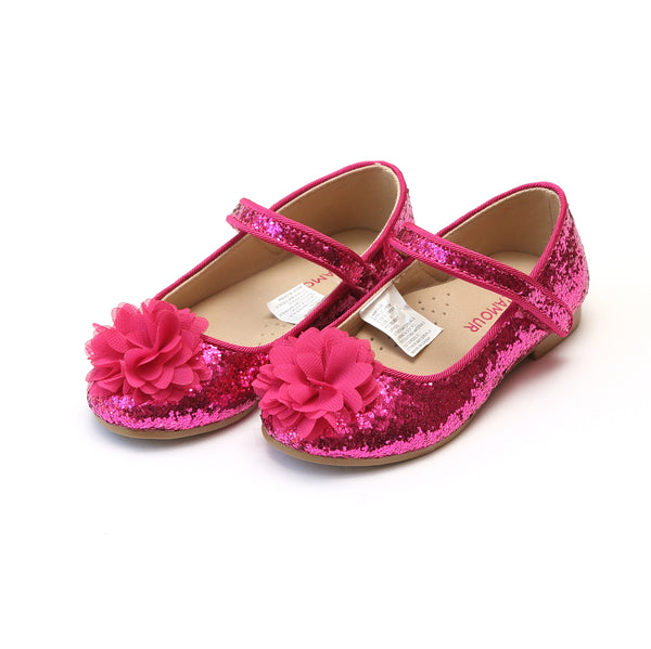 L'amour Alice Glitter Flower Flat