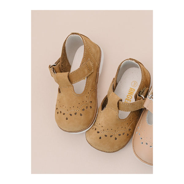 L'amour Birdie Nubuck Leather T-Strap Mary Jane
