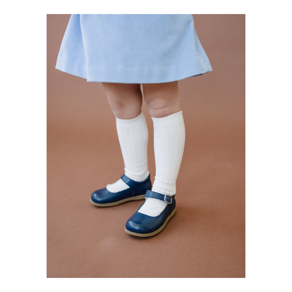 L'amour Chloe Classic Scalloped Leather Mary Jane