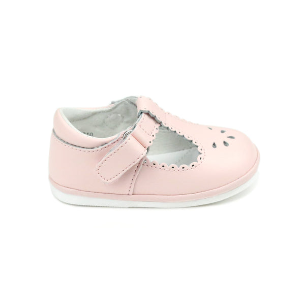 L'amour Dottie Scalloped T-Strap Mary Jane (Baby)