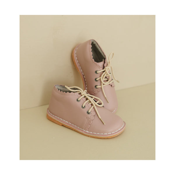 L'amour Georgie Scalloped Lace Up Boot
