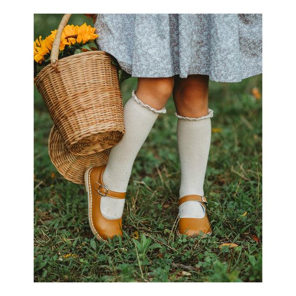 L'amour Grace Leather School Mary Jane (Honey)