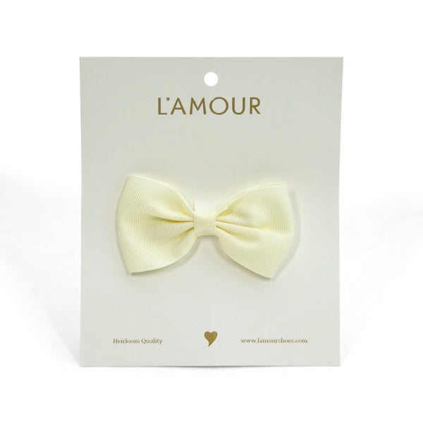 L'amour Grosgrain Bow Hair Clip (Buttercream)