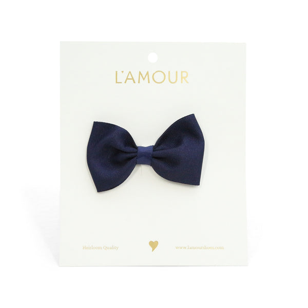 L'amour Grosgrain Bow Hair Clip (Navy)