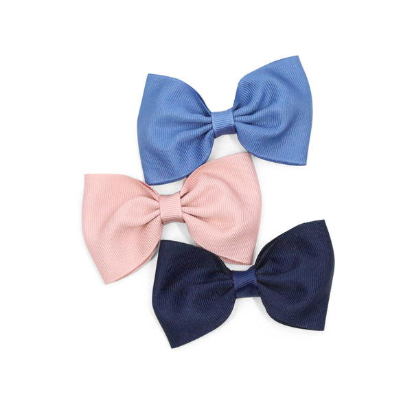 L'amour Grosgrain Bow Hair Clip (Navy)