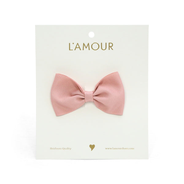 L'amour Grosgrain Bow Hair Clip (Rose)