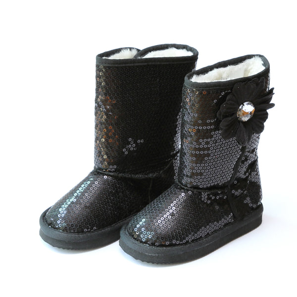 l'amour Ivy Sequin Flower Boot