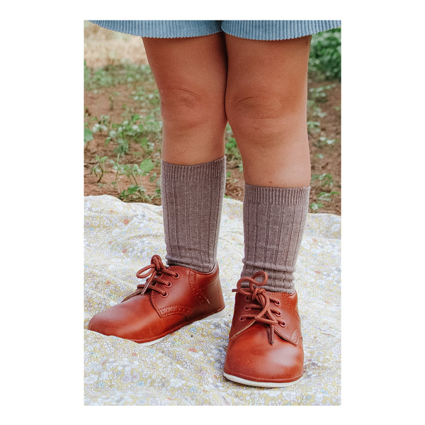 L'amour James Waxed Leather Lace Up Shoe (Baby)