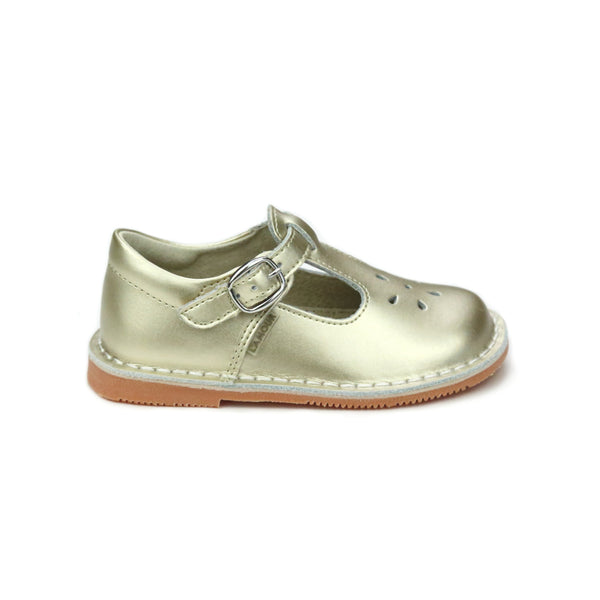 L'amour Joy Metallic Leather T-Strap Mary Jane