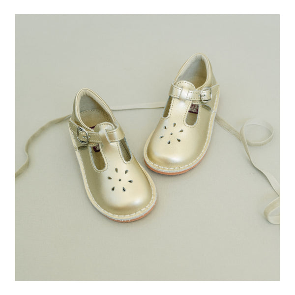 L'amour Joy Metallic Leather T-Strap Mary Jane
