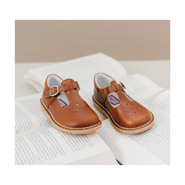 L'amour Joy Waxed Leather T-Strap Mary Jane