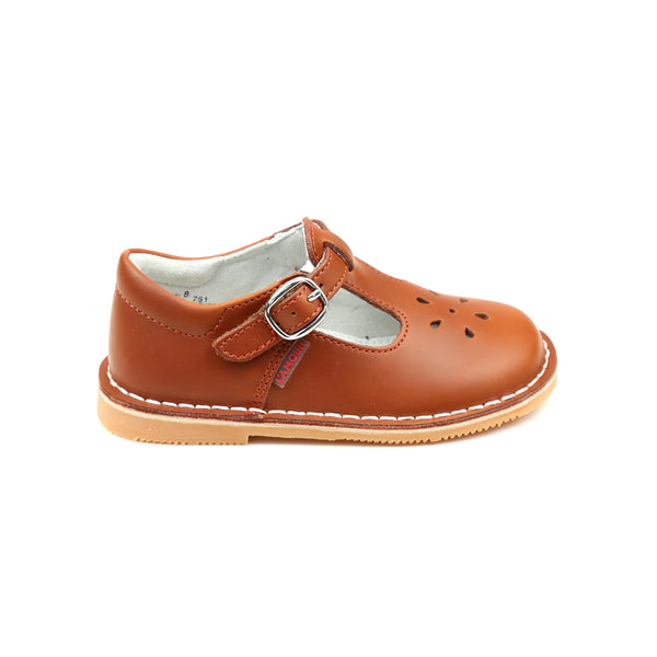 L'amour Joy Waxed Leather T-Strap Mary Jane