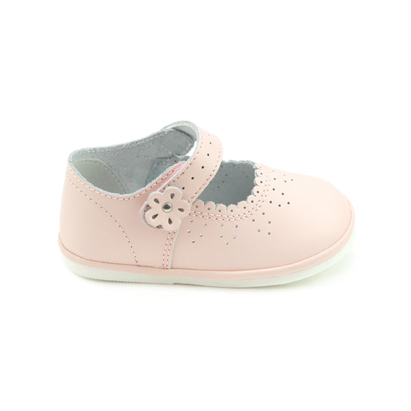 L'amour Mia Scalloped Leather Mary Jane (Baby)