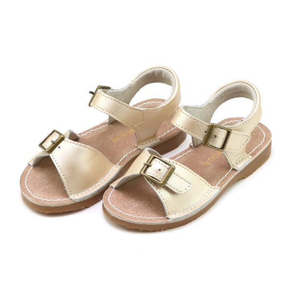 L'amour Olivia Leather Buckle Open Toe Sandal