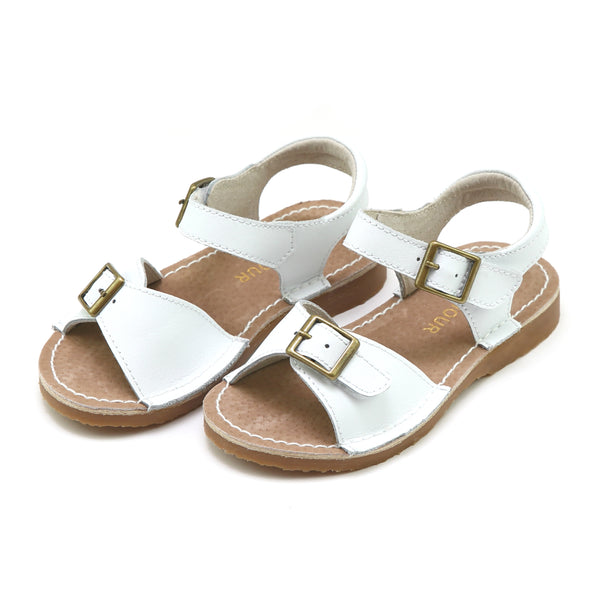 l'amour Olivia Leather Buckle Open Toe Sandal