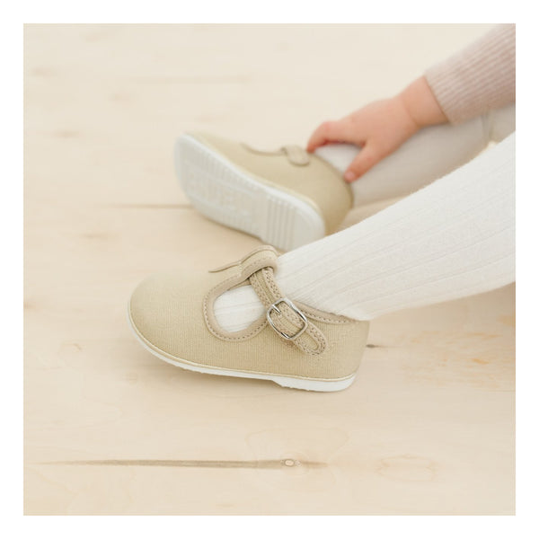 L'amour Poppy Canvas T-Strap Mary Jane (Baby)