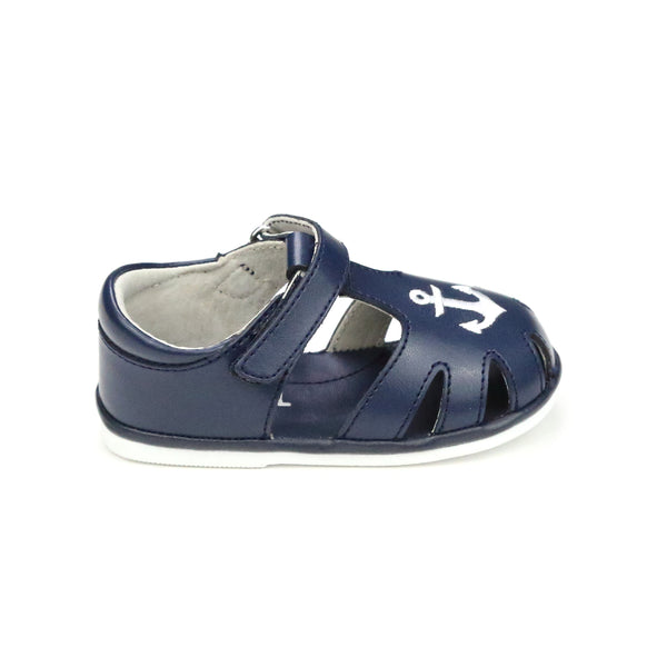 L'amour Sawyer Nautical Caged Leather Sandal (Baby)